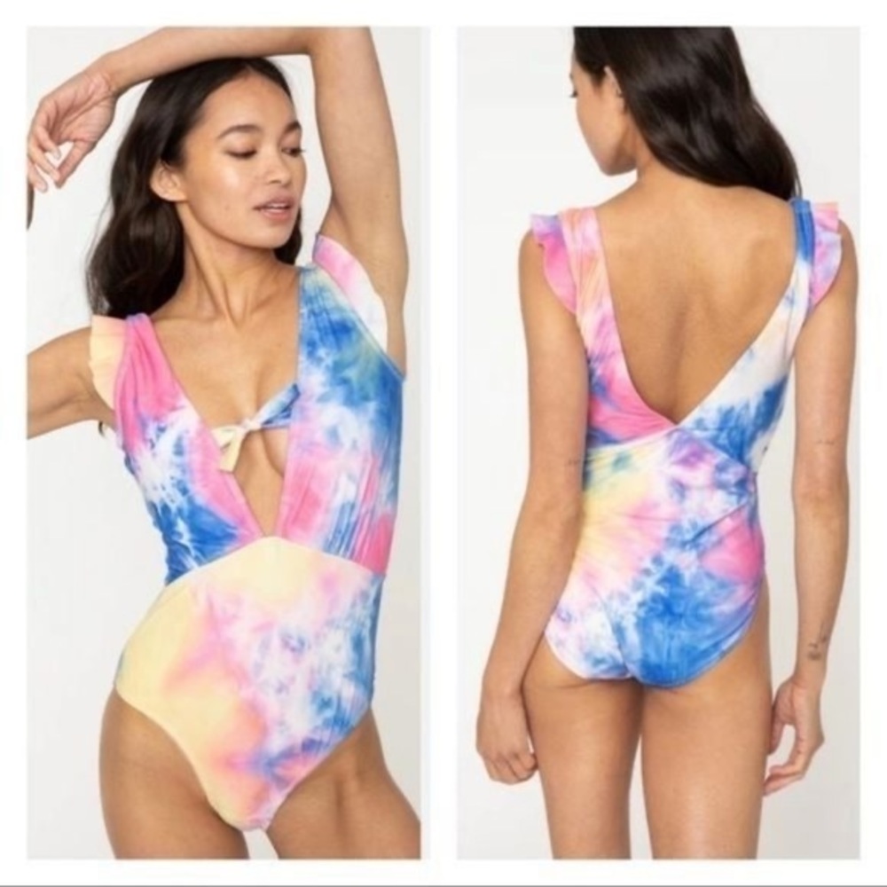 MARINA WEST WOMAN’S MULTI COLOR ONE PIECE SWIMSUIT TIE DYE SZ M